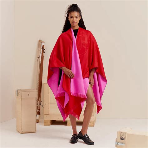 hermes libris poncho|Hermes libris reversible poncho.